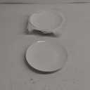 DELLING Dinner Plates Set of 6, 10 inch Ceramic Plates - Microwave, Oven, and Dishwasher Safe, Scratch Resistant - Modern Dinnerware Dish Set for Kitchen Serving - White