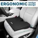 ComfiLife Car Seat Cushion–Premium Wedge 100% Polyurethane Foam Car Cushions for Driving–Auto Seat Cushion–Back & Sciatica Pain Relief for Long Drives–Comfort for Car Driver,Office, Truck Seat (Black)