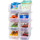 Plastic Containers for Organizing and Storage Bins for Closet, Kitchen, Office, Garage or Pantry Organization, Stackable Bins, Medium (11" x 5" x 5.5"), 8-Pack, Clear