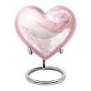 Blush Pink Marble Keepsake Urn for Adult Ashes - Heart Shaped Mini Urns (3 Inch, 1 pc)