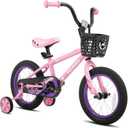 KEANO Cervine 14 16 20 Inch Kids Bike for Boys Girls Ages 3-10 Years, 14 16 Inch Toddler BMX Bikes with Training Wheels and Basket, 20 in Children Bicycles with Kickstand (Pink)