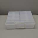 Novelinks Transparent 4" x 6" Photo Organizers and Photo Storage Box with Handle, 16 Inner Photo Cases, Portable Picture Organizers & Photo Storage Containers (Clear)