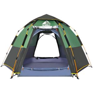 Hewolf 2/3/4 Person Camping Tent - Instant Pop Up Waterproof 2 Doors Tent with Easy Setup | 3-Season Hexagonal Dome Design for Family, Hiking & Traveling