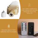 Eywamage Gold Christmas Tree Flameless Taper Candles with Remote, Short Battery Operated LED Wax Candlesticks Set of 4