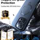 TORRAS 360 Spin Magnetic Stand for iPhone 16 Pro Max Case, Fit for MagSafe, Military Grade Protective Case for iPhone 16 Pro Max Phone Case with Kickstand Rotatable, Black 6.9 inch