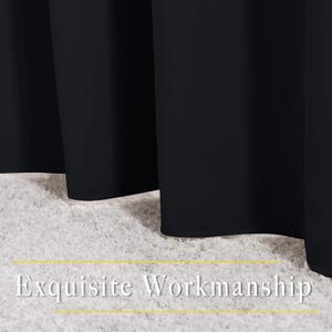 NICETOWN Black Blackout Curtains for Bedroom 84 inches Long - Light Reducing Thermal Insulated Solid Grommet Curtains/Panels/Drapes for Living Room (Set of 2, W50 x L84)