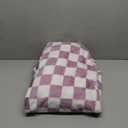 LOMAO Throw Blankets Flannel Blanket with Checkerboard Grid Pattern Soft Throw Blanket for Couch, Bed, Sofa Luxurious Warm and Cozy for All Seasons (Purple, 60"x80")