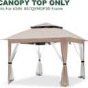 Beige Gazebo Replacement Cover Compatible with SUNJOY 11x11 Pop Up Gazebo Frame