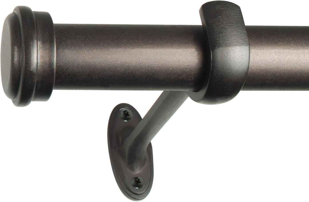 Decopolitan - 27941-72CO End Cap Drapery Rod Set, 72 to 144-Inch, Toasted Copper