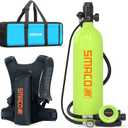 SMACO S700 Mini Scuba Tank 1.9L Portable Diving Tank Reusable Pony Bottle up to 30 Minutes Dive Time Backup Lung Air Tank Kit Diving Oxygen Cylinder for Snorkeling Underwater Exploration Rescue
