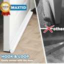 MAXTID Easy to Install 32 Inch Door Draft Stopper - White Foam and Polyester Door Seal
