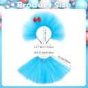 4PCS Blue Tulle Tutus Costume Set Mesh Tutus Skirt Puffy Headband Bow Socks Arm Gloves for Women World Book Day Halloween Cosplay Party Dress-Up Festival Costume Accessories Outfit