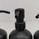 Black Shampoo and Conditioner Dispenser Set by Brighter Barns - Refillable Plastic Shower Soap Dispensers for Bathroom - Body Wash & Shampoo Bottles - Modern Bathroom Decor for Hotel, Airbnb (Black)