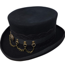 Hat with Leather Band and Chain | Victorian Style Steampunk