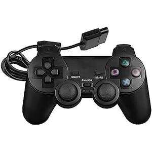 Finera Wired Gaming Controller for PS2 Console, Double Shock Vibration Video Game Controller Compatible with PS2, Joystick Gamepad with 1.8M Cable