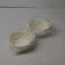 DULRLLY 2Pcs Wedding Flower Girl Basket, Hand-woven Storage Basket with Removable Handle and Rhinestone, Sweet Romantic Petals Basket, Lace Bowknot Bride Basket for Wedding (2 Pcs)