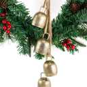 Metal Vintage Christmas Bell with Jute Hanging Rope, Decorative Hanging Bell for Weddings, Parties, Christmas Wreaths, Home Decor