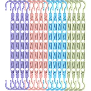 Space Saving Hangers for Clothes, 16 Pack Magic Hangers with 6 Holes and 360 Swivel Hook, Hanger Hooks Space Saver for Closet Organizers and Storage, Dorm Room Essentials for Girls, Colorful