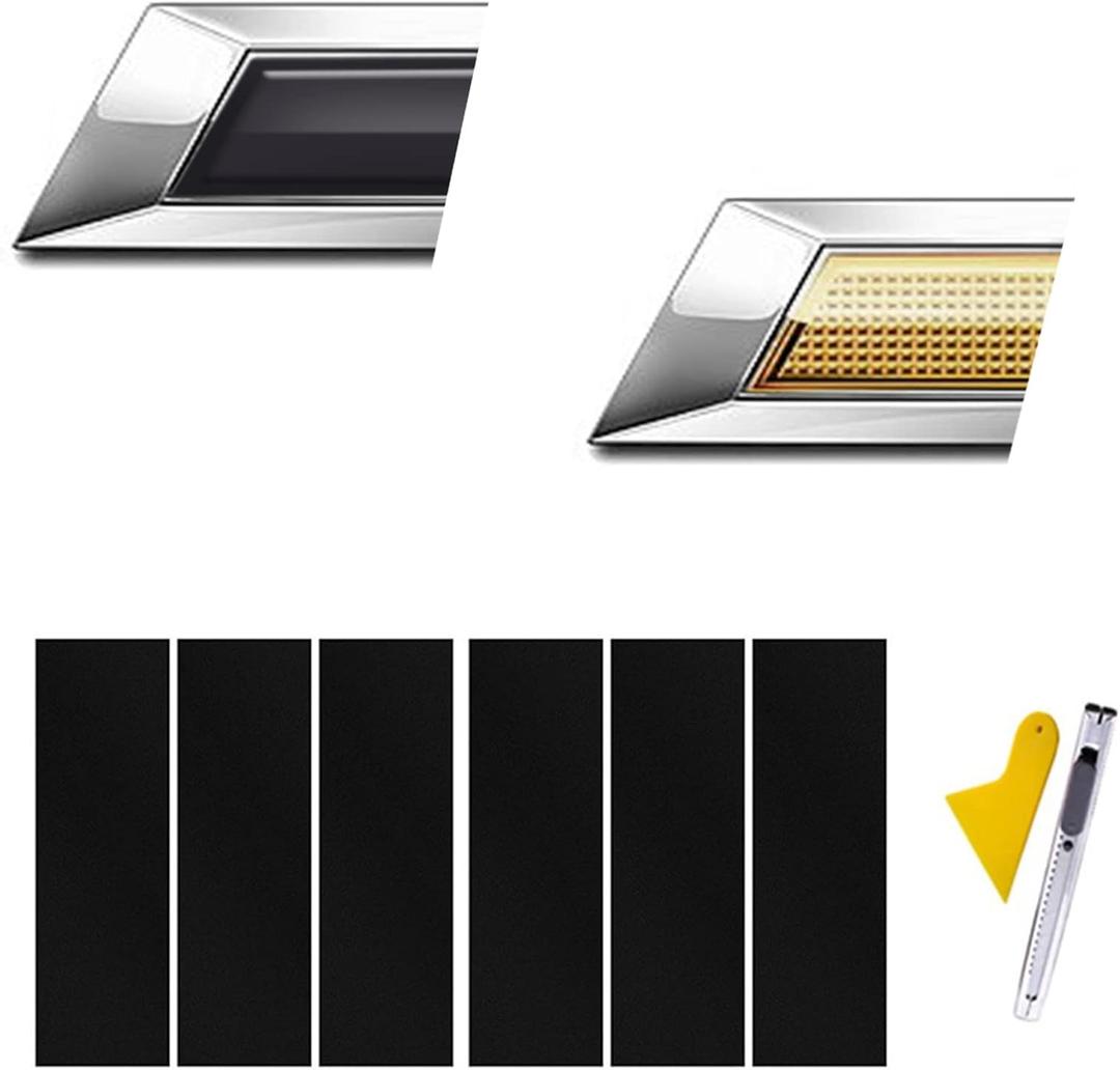 Compatible with Bowtie Logo Wrap Stickers Cut-Your-Own Emblem Overlay DIY Decals for Chevy 6PCS Matte Black