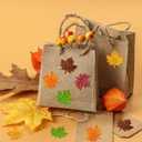 500Pcs Fall Maple Leaf Stickers,5 Colors Maple Leaf Decals Holographic Self Adhesive Label Stickers Roll for Autumn Thanksgiving Party Cards Seal Envelopes Supplies