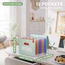 ThinkTex Accordion File Organizer, 12 - Pocket Expanding File Folders | for Receipts, Bills & Taxes Organizer, Letter/A4 Size Document Holder for School, Office, Home with tabs-Sage Green