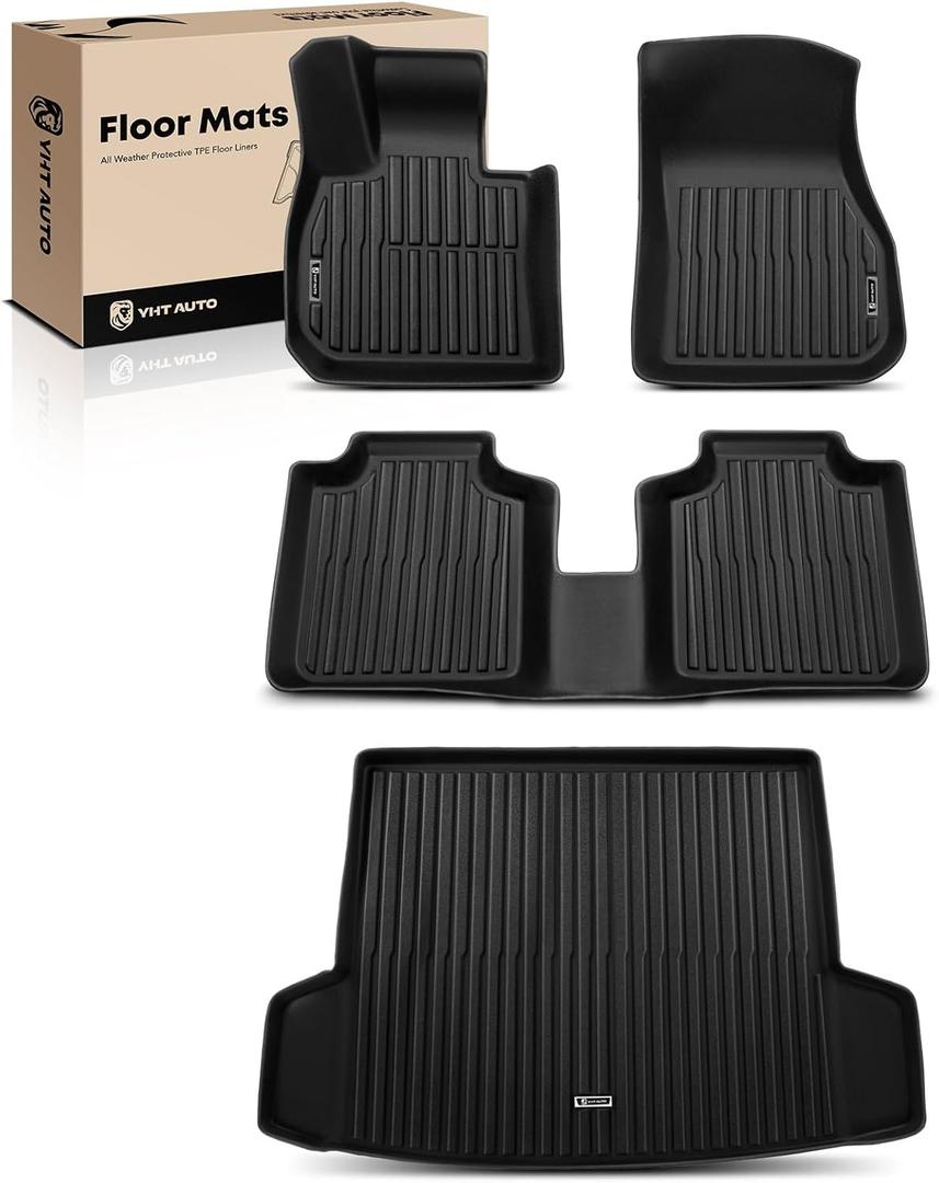 YHTAUTO Floor Mats & Cargo Mat Fit 2023-2025 BMW X1 U11, TPE All Weather Car Mats Waterproof Anti-Slip Odorless Floor Liner, Interior Car Accessories