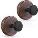 OUTXE Suction Cup Wreath Hanger, Heavy Duty Reef Hook for Front Door/Glass Window/Over Door/Outdoor, Christmas/Thanksgiving/Halloween/July 4th/Easter/Valentine/Fall/Summer/Spring (Walnut, 2-Pack)