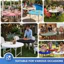 Fitted Round Table Covers 48 Inch-2 Pack Royal Blue Elastic Spandex Table Cloth-Small Stretch Folding Circle Tablecloths Topper Cap for Kitchen Dining Commercial Party Picnic Event Banque