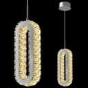 Pendant Lighting for Kitchen Island LED Modern Chrome Pendant Lights Fixture Mini Oval Crystal Chandeliers for Bedroom Living Room Bathroom Dining Room Corridor Bar Warm Single Hanging(1-Pack)