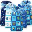 Pajean 48 Pcs Hanukkah Gift Bag Bulk Chanukah Drawstring Plastic Bags Chanukah Party Favor Hanukkah Candy Goodie Treat Pouch for Festival Party Supplies Decoration