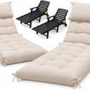 2 Pack 76 x 22 x 4.7" Waterproof Chaise Lounge Chair Cushion Outdoor 9#