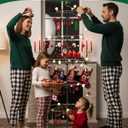 Riciakik 75 Metal Christmas Tree, Christmas Ornament Display Stand Tree with Hooks, Freestanding Wrought Iron Christmas Tree with 100 LED Lights, 54 Balls, 2 Mini Stockings & 6 Xmas Cards