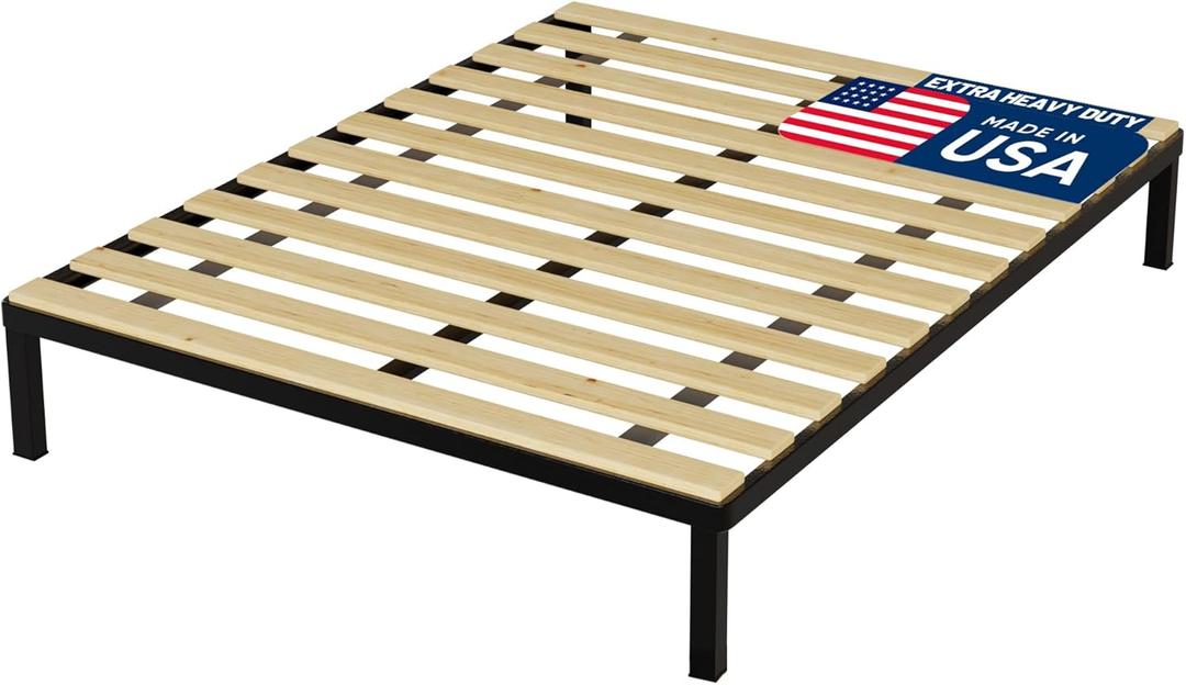 1-Inch Extra Heavy Duty Horizontal Wooden Bunkie Board/Bed Slats, Twin, Beige