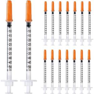 0.5ml 31G 5/16 Inch 8mm Syringe, Lab Syringes Individually Wrapped, Pack of 100