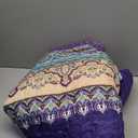 WONGS BEDDING Boho Queen Quilt Set, Blue Purple Bohemian Queen Quilt Bedding Set, Lightweight Microfiber Bed Decor Bedspread for All Season 96"x90"(3 Pieces)