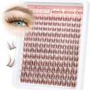 PVDKIW Brown Lash Clusters Wipsy Manga Lashes Clusters Natural Eyelash Clusters Dark Brown Lashes C Curl Cluster Eyelash Extensions Invisible Band False Eyelashes 10-16mm Cluster Lashes 144Pcs