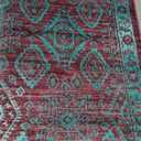 Maples Rugs Georgina Traditional Kitchen Rugs - Non Skid Accent Area Rug [Made in USA], Winberry/Teal, 2'6 x 3'10 (AG5831408) (2'6" x 3'10" (Rectangular), Wineberry/Teal)