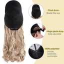 S-Noilite 16" Baseball Cap with Hair Baseball Hats with Hair Attached Curly Wavy Cap Wig with Hair Extensions Adjustable Culry Baseball Hat Wig for Women (16" -Curly, Sandy Blonde & Bleach Blonde)