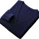 GAP Mens Casual Slim Fit Vneck Long Sleeve Button Down Cardigan Sweater L