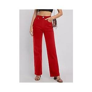 Women's Jeans High Waisted Straight Leg Stretchy Jeans Trendy Wide Leg Tummy Control Loose Casual Denim Pants
size 6