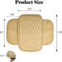 Center Console Cover, Arm Rest Cover for Car,Leather Surface with Dual Storage Pockets, Comfortable and Durable, Easy to Install, Suitable for Most Cars, Trucks, SUVs (Khaki)