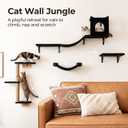 Wall Mounted Cat Furniture Set of 4 4 in 1 Cat Wall Shelves with Hammock, Bridge, Climbing Tree & Perch Shelves for Large Cats, Holds Up to 30 lbs, Indoor Playground