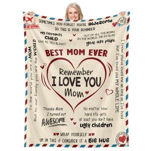 GEEMBI Birthday Gifts for Mom - Super Soft Fleece Throw Blanket for Couch Bed 50x60 in - Mom Birthday Gifts from Daughter Son, Gift for Mother in Law, Mama Gift Ideas