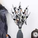 5 Pcs Halloween Branches Picks with Artificial Bloody Eyeball Black Gothic Faux Twigs Stems for Vases Halloween Home Indoor Decor Party Arrangements