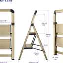 Step Ladder Folding Ladders (2 Steps, Dark Champagne)