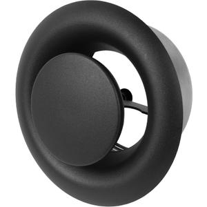 Repa Market 4" Inch Anthracite Steel Exhaust Diffuser with Flange - Soffit Vent - Adjustable Valve for Optimal Airflow - Quiet Duct Air Extraction - Indoor Ventilation - Round Duct Cover