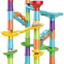 Marble Run Set Building Blocks Glass Marbles for Kids Ages 4-8 Girls Boys Toys STEM Maze Educational Race Game Birthday Gifts