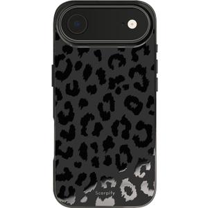 SCORPIFY for iPhone 17 Air Case [Compatible with MagSafe] with Matte Black Leopard Cheetah Print Design, Cute Magnetic Phone Cover for Women Girls and Men, Slim Bumper with Stylish Pattern