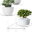 Acrylic Plant Stand 3 Tier Clear Corner Flower Display Holder Indoor Plant Shelf Outdoor Tiered Plants Rack Modern Shelves for Living Room Garden Patio Balcony Window (Round)