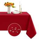 Romanstile Christmas Rectangle Tablecloth - Waterproof and Wrinkle Resistant Washable Polyester Table Cloth for Kitchen Dining/Party/Wedding Indoor and Outdoor Use (60 x 84 inch, Red)